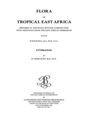 cover image of Flora of Tropical East Africa--Lythraceae (1994)